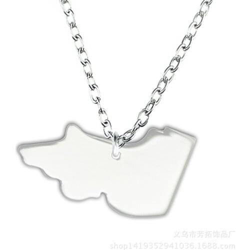 SUTEYI Australian Map Necklace Victorian State Pendant 3 Colors Stainless Steel Necklaces For Women Men