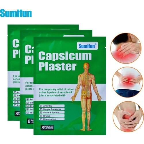 Sumifun 8/16/24Pcs Capsicum Pain Relief Patches Muscle Sprain Backache Wrist Lumbar Spine Arthritis Joints Pain Killer Plaster