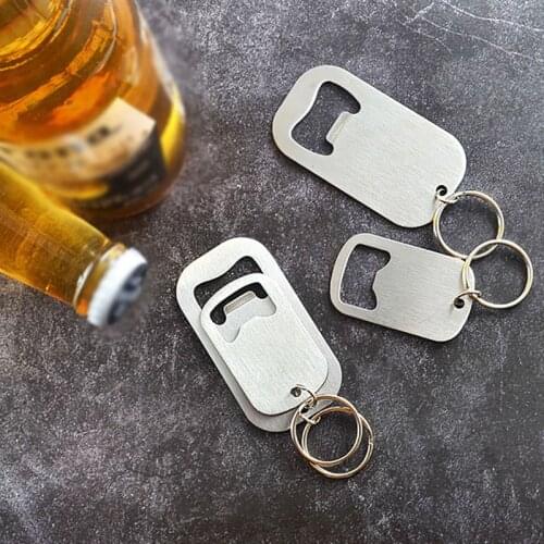 Stainless Steel Flat Speed Quick Bottle Opener Cap Remover Bar Tools Home Hotel Beer Opener Keychains 2 Sizes Kitchen Tools