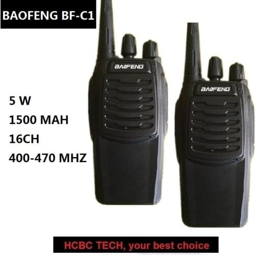 2PCS Baofeng BF-C1 Walkie Talkie UHF Portable Two Way Radio 5W 16 Channel PTT Ham CB Radio BF C1 BF-888S BF 888S BAOFENG USB