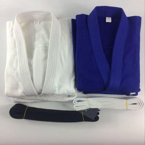 Professional fighting training suit Bamboo grain cotton White and blue uniforms jujitsu Adult children taekwondo clothing sets