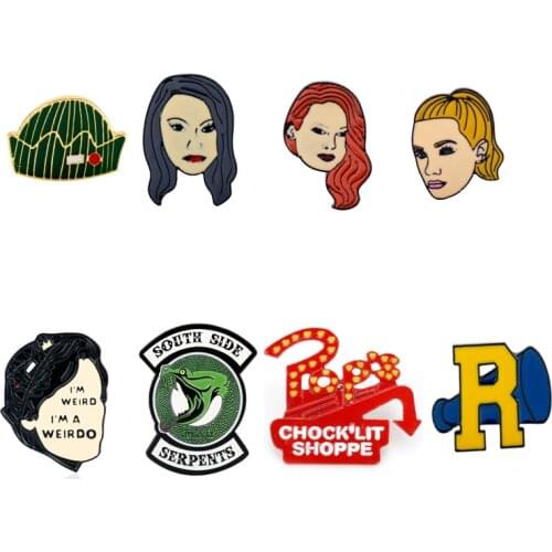 Riverdale TV Jewelry Hat Comic Character Face Enamel Brooches Pins Lapel Pin Badges Clothes Bag Accessories For Women Men Gifts