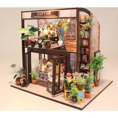 Diy Cottage Time Travel Coffee House Hand-assembled Model Toy House for Creative Birthday Gifts for Men and Women