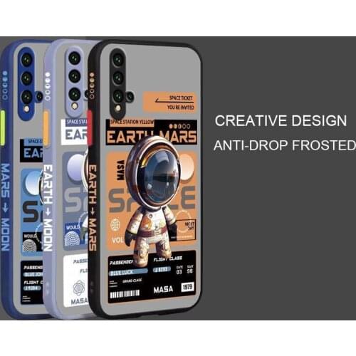 Cartoon Astronaut Pattern Phone Case For Huawei Nova 5 Liquid Side Printing Silicone Shockproof Cover For Huawei Nova5