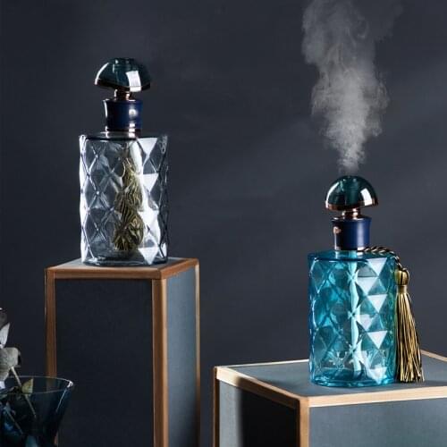 Glass Perfume Bottle Air Humidifier USB Aromatheraphy Ultrasonic Cool Mist Maker Diffuser Mini Portable Car Aroma Humidifiers