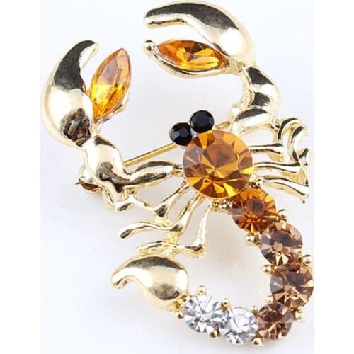 Bridal Wedding Imitated Crystal Animal Scorpion Brooch Decorative Imitated Rhinestone Garment Jewelry Brooch