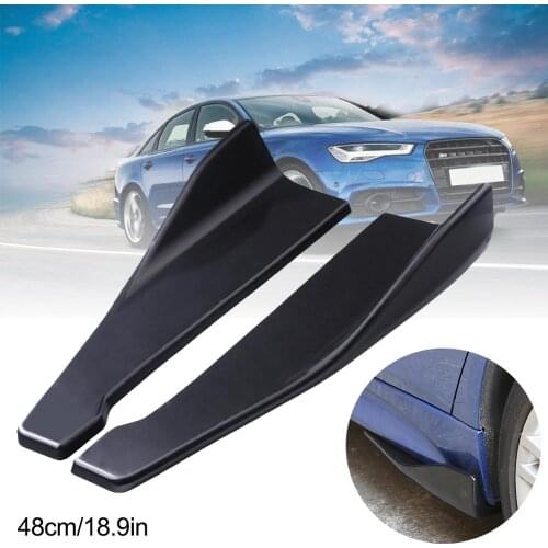 2pcs Universal Car Rear Bumper ABS 48cm Lip Angle Splitters Diffuser Bumper Lip Diffuser Splitter Spoiler Scratch Protector CSV