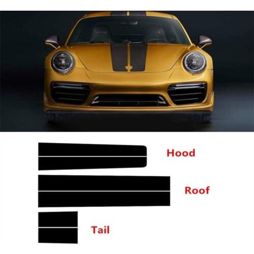 For Porsche 911 Cayenne Sport Lines Hood Roof Tail Vinyl Stickers Car Body Customized Garden Decals