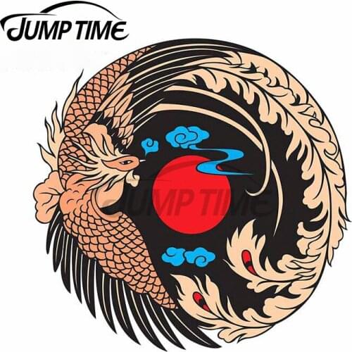 Jump Time 13 x 13cm Rise From The Ashes Asian Fine Decal Body for Car DIY Custom Printing Bumper Window Decoration Car Stickers