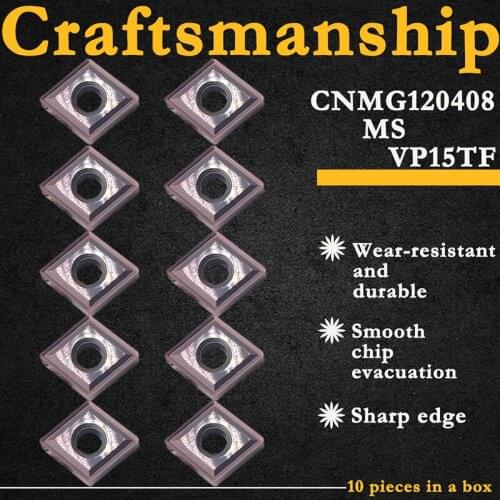 High Quality CNMG120408 MS VP15TF Carbide Inserts External Turning Tool CNMG 120408 Lathe CNC Cutting Tools