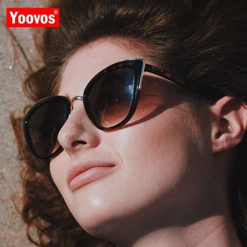Yoovos 2021 Cateye Vintage Sunglasses Women Metal Retro Eyewear For Women Mirror Party Fashion UV400 Oculos De Sol Feminino