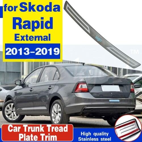 Protective Pad On The Rear Trunk Trim Lid Threshold rear door sill car styling For Skoda Rapid 2013-2019