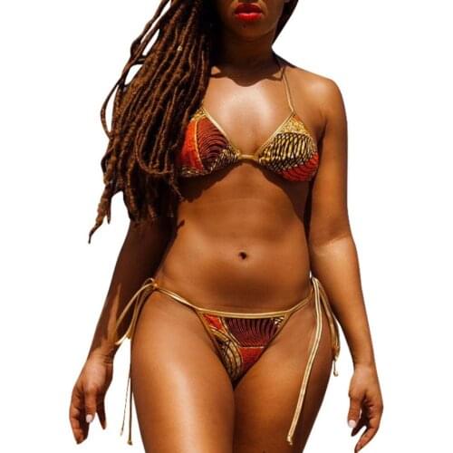 Women Bandage Bikni Set Swimsuit Brazilian Print Padded Bra Beachwear Bikini Swimsuit maillot de bain femme New C0056