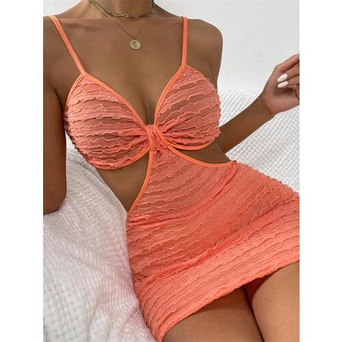 Tossy V-neck Backless Spaghetti Mini Dress Ruffle Patchwork Hollow Out Women Dresses For Summer Sexy Bodycon Vestidos 2021
