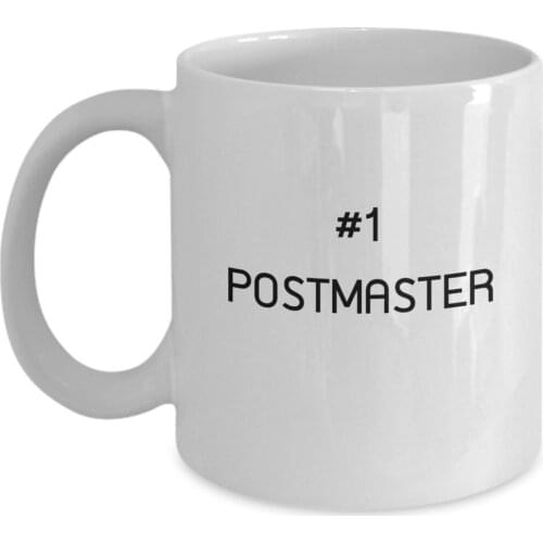 #1 Postmaster 11 oz Coffee Mug - Funny Postmaster Ceramic Coffee Cup Gift For Men Women Daughter Son Husband Wife