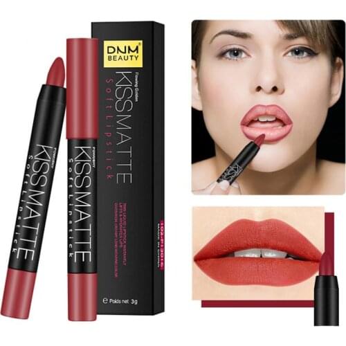 2020 New 19 Color Matte Rotatable Lipstick Waterproof Long Lasting Makeup Tube Make Up Waterproof Liquid Lip Stick Cosmetics