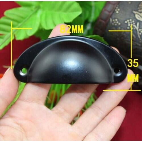 250pcs Iron Black Cabinet Simple Shell Style Wardrobe Cupboard Knobs Drawer Pulls Handles