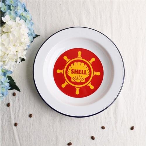 26.5cm Enamel Export American Shell Series Plate Dish Plate Thickened Fruit Plate Baked Rice Turnip Plate