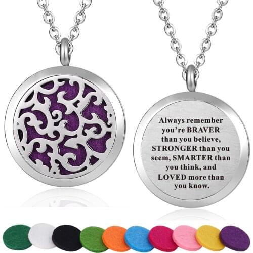 30mm Stainless Steel New Design Perfume Locket Aroma Therapy Aromatherapy Essential Oil Diffuser Pendant Necklace