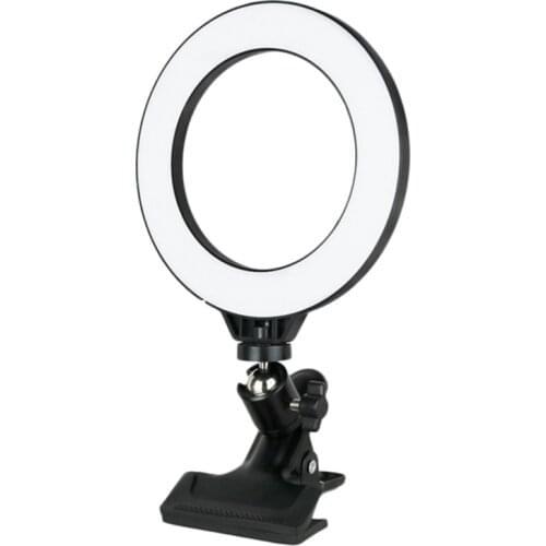6inch Selfie Ring Light Video Conference Lighting with Clamp Mount Light with 3 Light Modes&6 Level Dimmable for Laptop