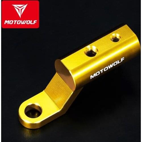 Motowolf Motorcycle Rearview Mirror Expander Bracket Adapter Holder Mount Ideal For Raising & Extending Mirrors /Moto Gloves