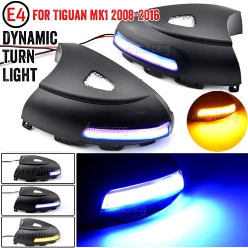Car Left Right Rearview Side Mirror Turn Signal LED Repeater Light Lamp For VW Sharan 2012-2015 Tiguan 2008-2016 Dynamic lights