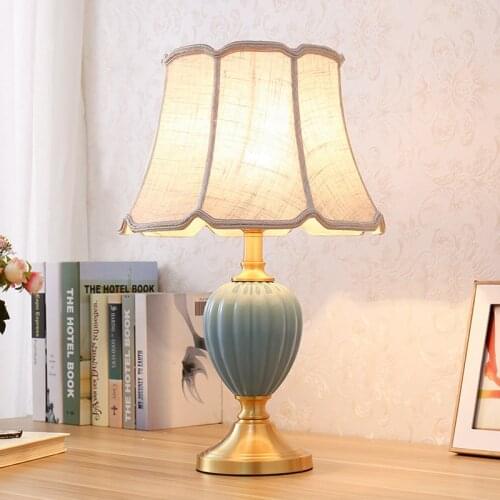 Free Shipping Simple Ceramic Table Lamp Bedside Lamp For Living Room Household BedroomCounter Lamp Luxury Living Room Study