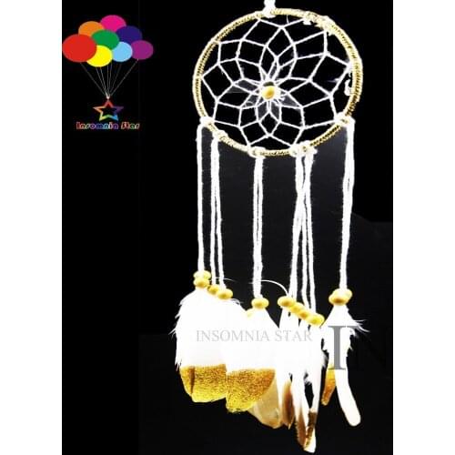 Boho style Dream Catcher Circular white Goose Feather WISH Hanging Dreamcatcher