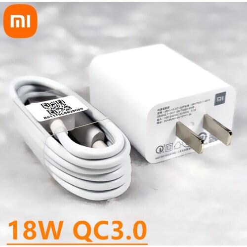 Xiaomi mi6 Fast Charger 18W QC3.0 Power Adapter USB Type C Cable For Mi 9se 8 lite se 6 9T A1 A2 Redmi Note 7 8 9s K20 k30 Pro