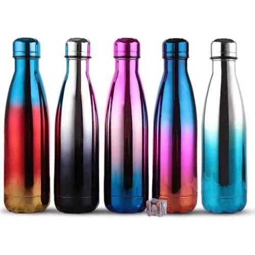 2019 350 ML/750 ML inoxidable Cola Motion deportes botella de agua resistente taza de agua Monolayer Metal Color Cola beb