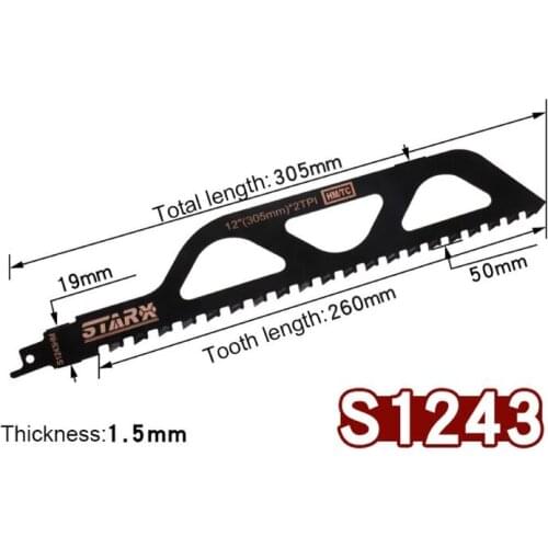 Demolition Masonry Reciprocating Saw Blade for Cutting Concrete Brick Stone Alloy Steel Teeth Blades