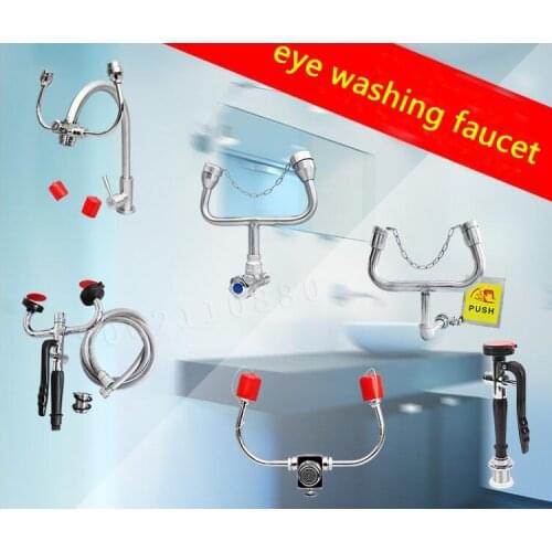 Factory laboratory faucet single port double port desktop eyewash, simple vertical spray mobile portable eyewash