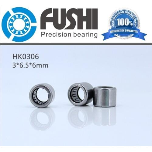 HK0306 Bearing ABEC-1 (10PCS) 3X6.5X6 mm Drawn Cup Needle Roller HK0306 Bearings With Open Ends