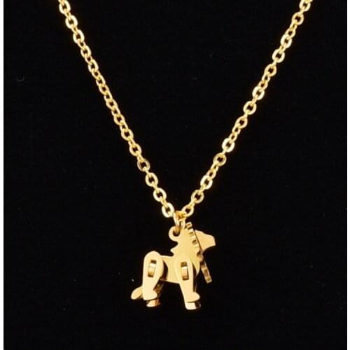 Building block toy cute little lion animal childish girl titanium steel necklace boy clavicle chain