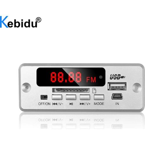 KEBIDU Bluetooth V5.0 MP3 Decoding Board Module Wireless USB MP3 Player TF Card Slot / USB / FM / Remote for Car Speaker Phone