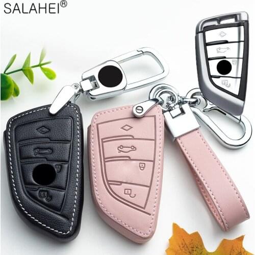 Leather Car Remote Key Case Cover Holder For BMW 1 2 3 4 5 6 7 Series X1 X3 X4 X5 X6 F30 F34 F10 F07 F20 G30 F15 F16 Protection