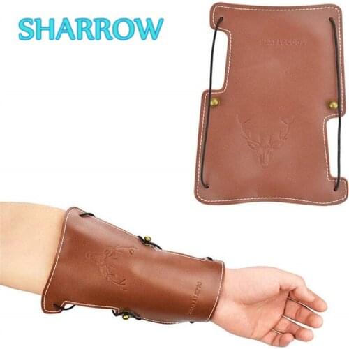 Archery Arm Guard Leather Arm Protector Adjustable Straps Arm Armor Barcer Traditional Protective Gear For Hunting Accessories