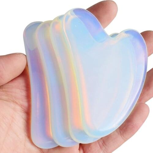 Natural Opal Jade Roller Guasha Scraper For Face Gua Sha Massage Tool Set Facial New