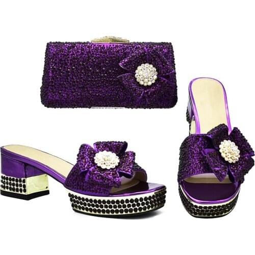 Latest Design Italian Matching Shoe and Bag Set for Wedding Pumps Women Shoes Slip on Shoes for Women Fashion Womens Shoes Heels