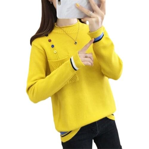 New Fashion Autumn Winter Warm Sweater Long-Sleeve Elastic Sweater Female Korean Pullover Turtleneck Knitted Sweaters Tops F905