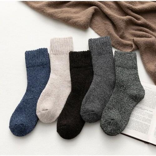 New Winter Socks Mens Parallel Terry Socks Thick Warm Solid Mens Color Socks