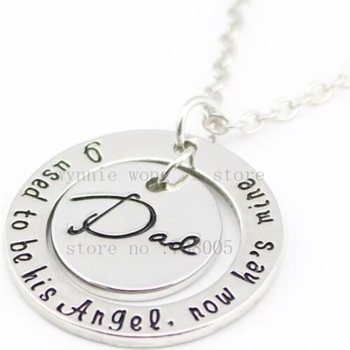 2017 new Fathers day Mother Days Jewelry"I used to be his/her Angel"necklace In Memory Of Dad/Mom Necklace Memorial Jewelry