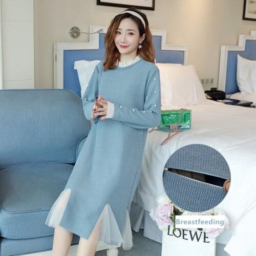 Nursing Dresses Breastfeeding Sweatershirt Outfits Pregnancy Clothing Autumn Sweater For Pregnant Women Winter Maternity Clothes