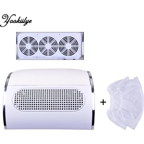 110V/220V Nail Suction Dust Collector Large Size 3 Fans Strong Nail Vacuum Cleaner Machine Low Noisy with 2 bags Salon Tool