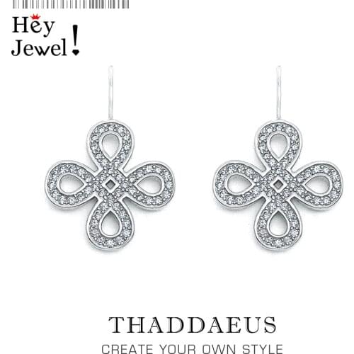 White CZ Knot Ear Drop Earrings,2020 Summer Brand New Europe Style Good Love Jewelry For Women Gift In 925 Sterling Silver