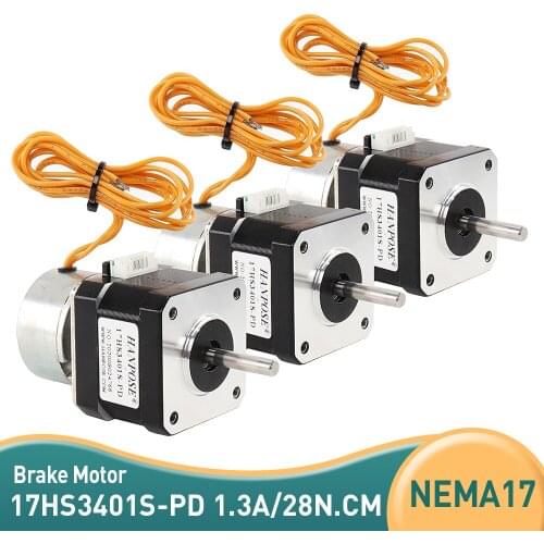 3PCS 17hs3401 body length 34mm stepper motor with power off brake motor 42 stepper motor 3D printer