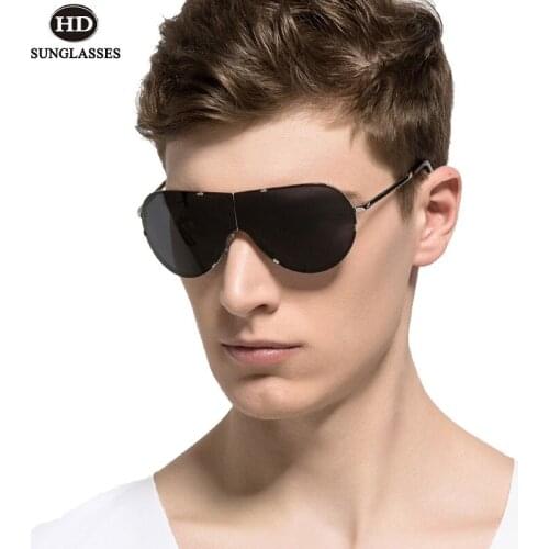 HDclear Polarized Sunglasses Men Folding Frog Eyewear Classic Driving Glasses Alloy Gafas De Sol Pilot UV400 Oculos Homme LD108