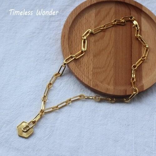 Timeless Wonder Glam Detachable Geo Tag Chains Necklace Women Jewelry Punk Gothic Boho Designer Top Ins Trendy Versatile 2128