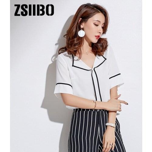 XFS49 korean Short Sleeve Ladies Blusa harajuku Plus Size Female Clothes