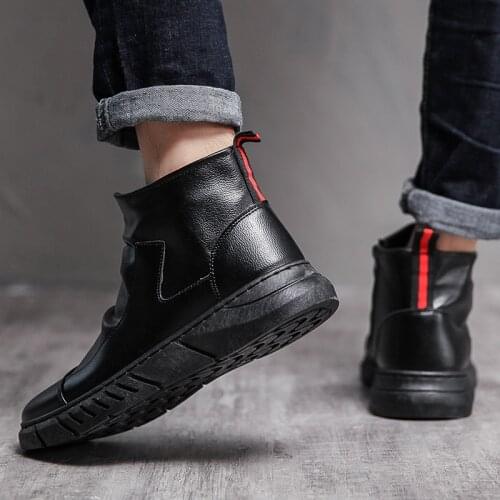 Winter fashion hot style high-top casual plus cashmere Martin boots warm snow boots short boots mens warm non-slip leather boot